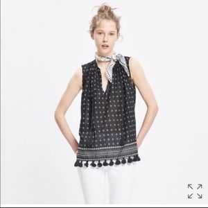 Madewell medium sleeveless top with tassels